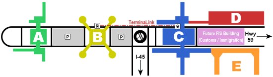 The Houston Intercontinental Airport Terminals