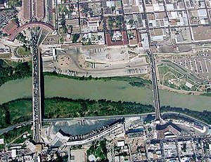 The Two Bridges that cross The Rio Grande River in Laredo Texas