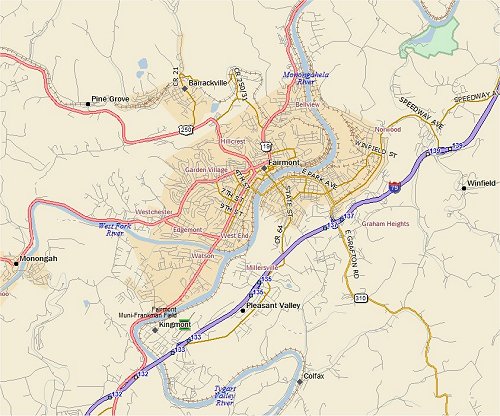 Fairmont West Virginia Map